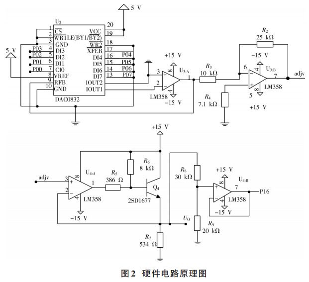 圖 2 藍牙數(shù)控直流電壓源硬件電路原理圖